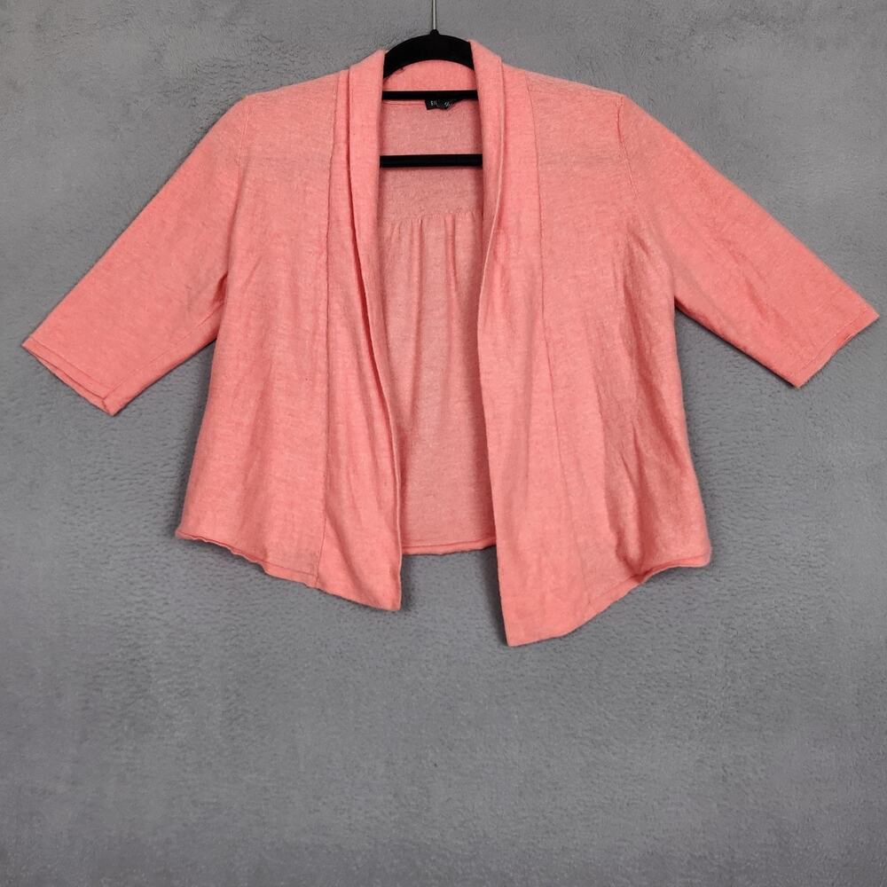 Eileen Fisher Sweater Womens Medium Pink 100% Cashmere Open Cardigan Knit